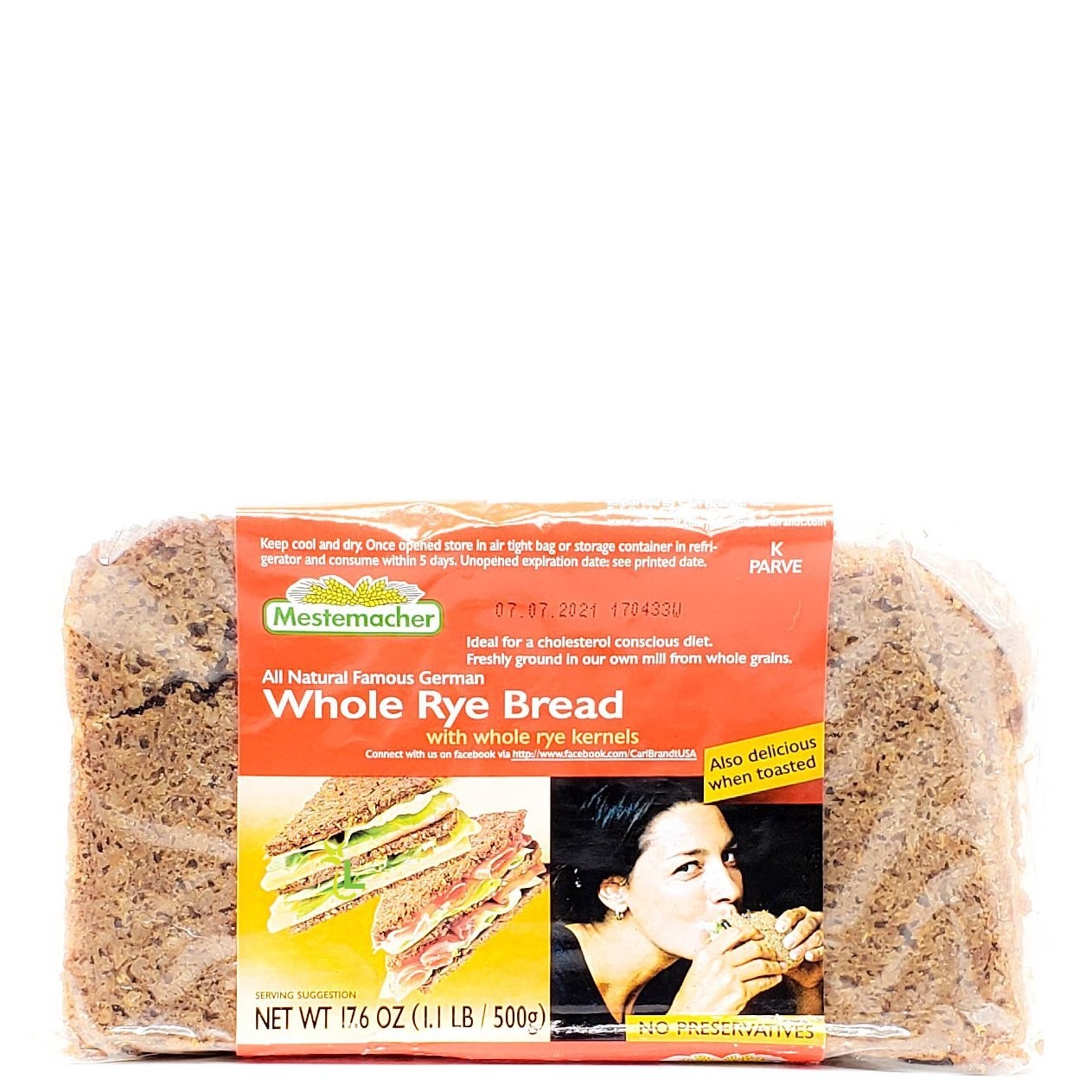 MESTEMACHER BREAD WHOLE RYE 17.6oz