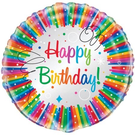 Balloon Foil 18" Rnbw Ribn Bdy