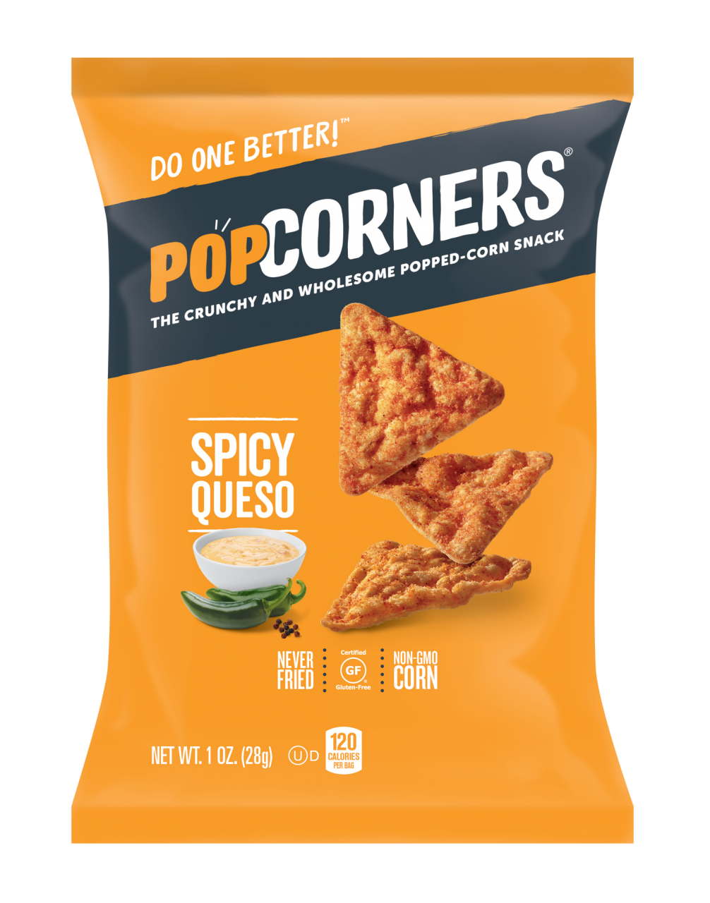 POPCORNERS SPICY QUESO 1oz