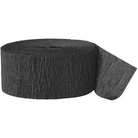 Unique Streamer Crepe Blk 81ft