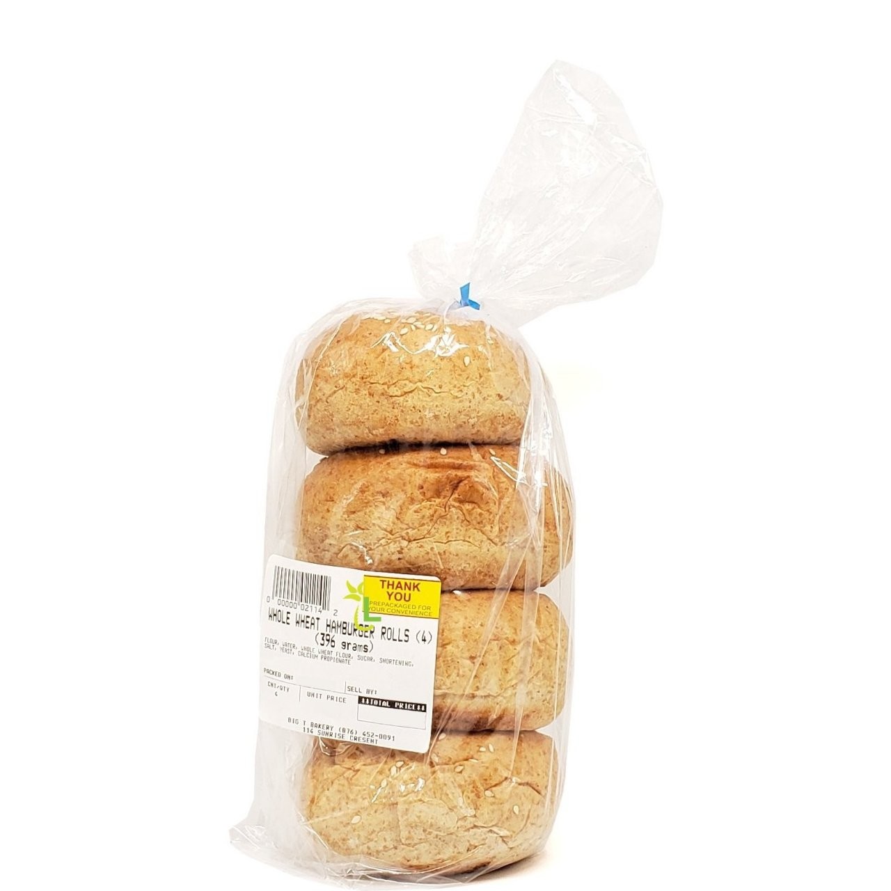 BIG T ROLLS HAMBURGER WHOLE WHEAT 396g