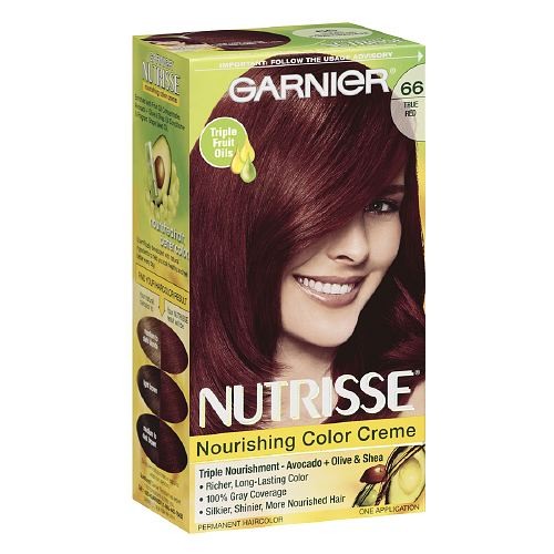 Garnier Nutrisse Level 3 Permanent Creme Haircolor, True Red 66 (Pomegranate) 1 ea.