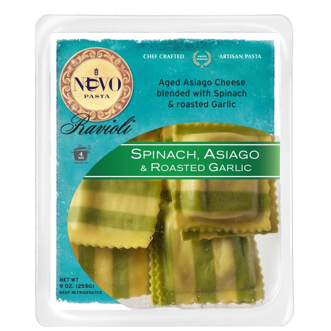 NUOVO RAVIOLI SPINACH ASIAGO GARLIC 9oz