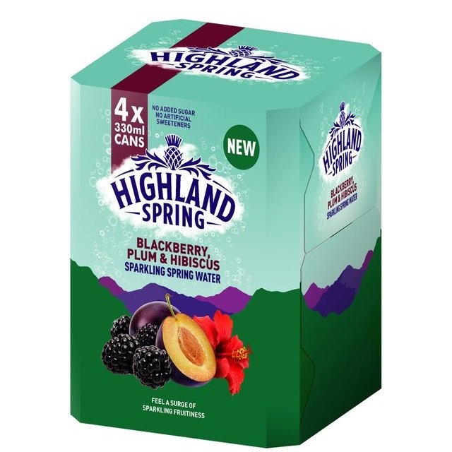 HIGHLAND SPRING SPARK BERRY PLUM 4x330ml