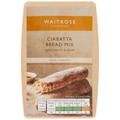 WAITROSE BREAD MIX CIABATTA 500g
