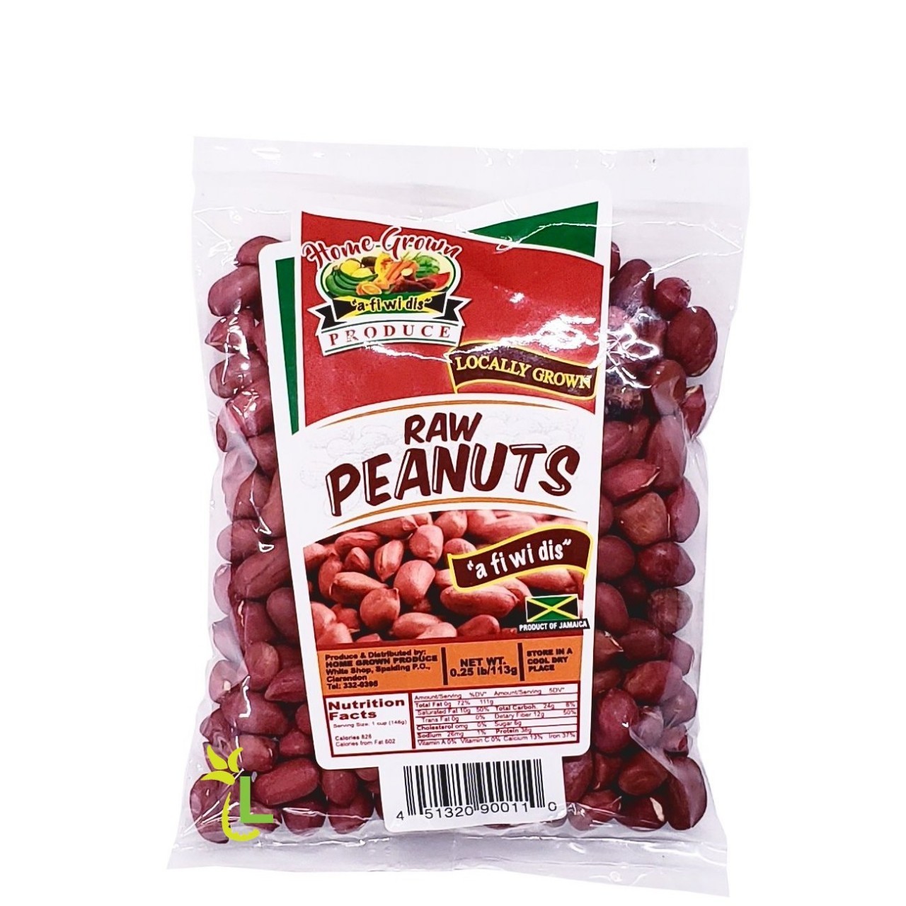 HOME GROWN RAW PEANUTS 113g