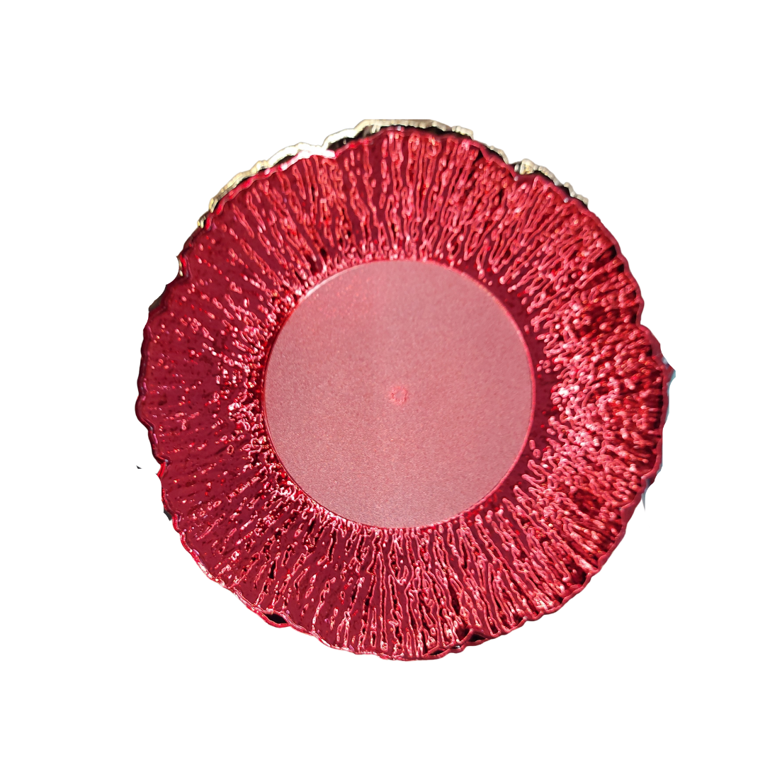 Charger Plate Crimple Red