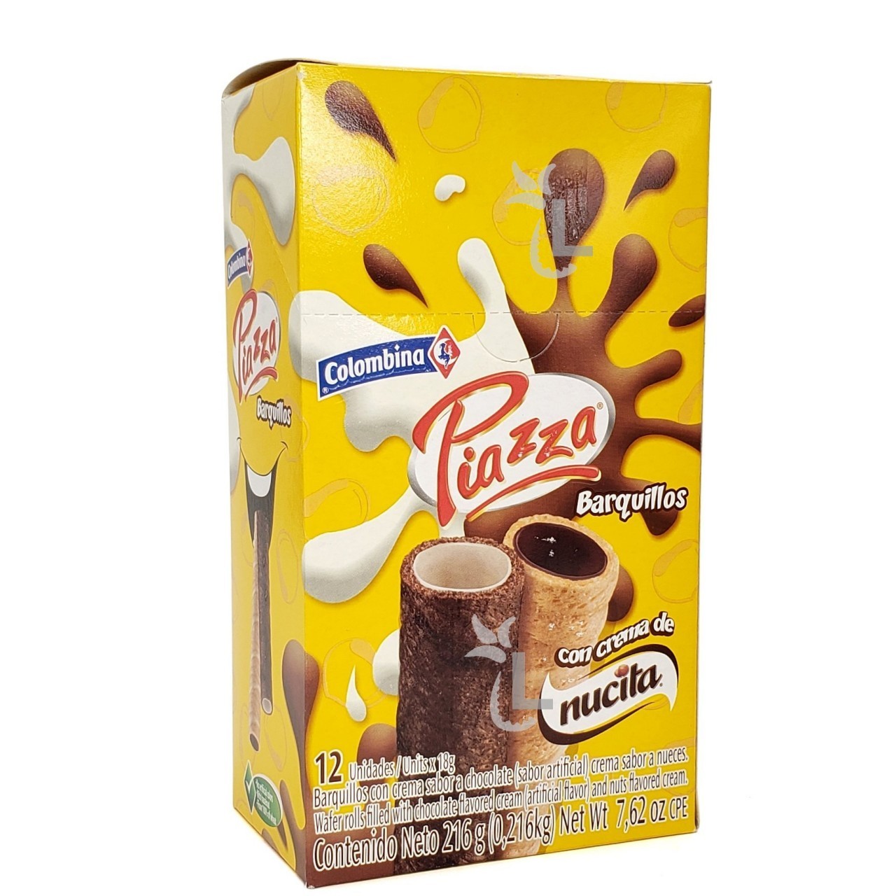 COLOMBINA PIAZZA ROLLS CHOC NUT 216g