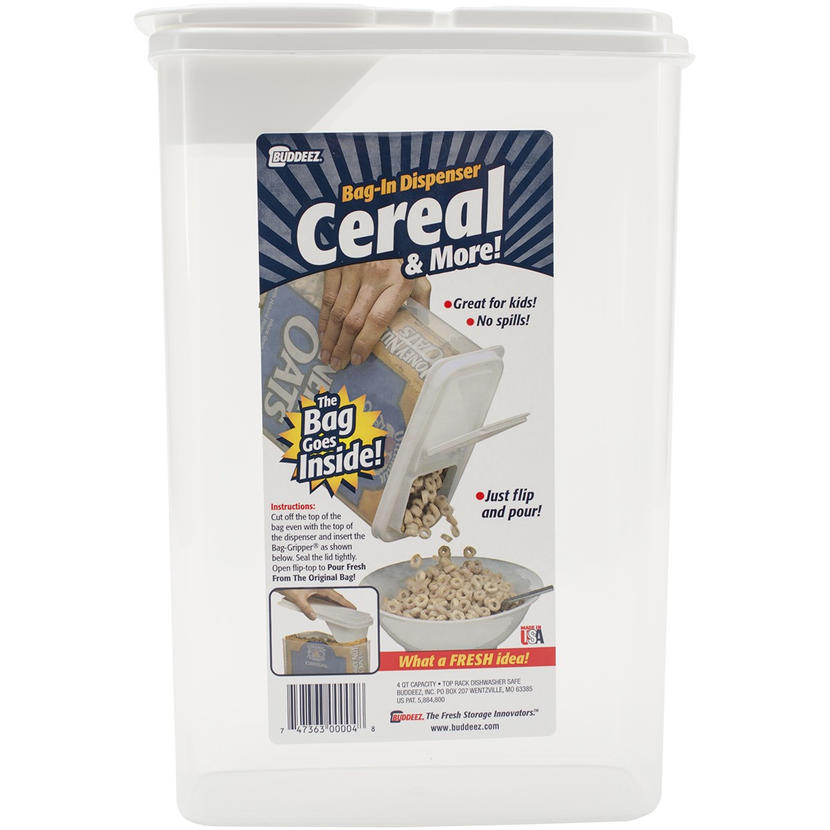 BUDDEEZ CEREAL DISPENSER 4qt