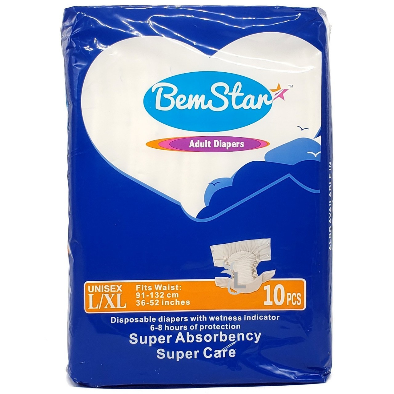 BEM STAR ADULT DIAPER L/XL 10s