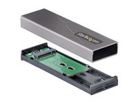 StarTech.com USB-C 10Gbps to M.2 NVMe or M.2 SATA SSD Enclosure, Tool-free M.2 PCIe/SATA NGFF SSD Enclosure, Portable Aluminum Case, USB Type-C & USB-A Host Cables, For 2230/2242/2260/2280 - Works w/ 