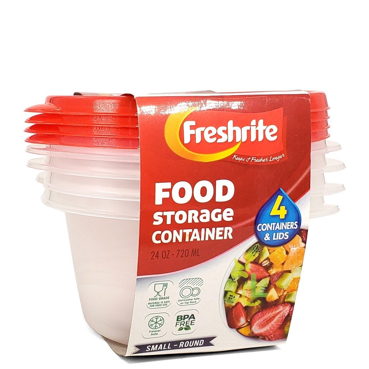 FRESHRITE FOOD CONTAINER ROUND 4x24oz