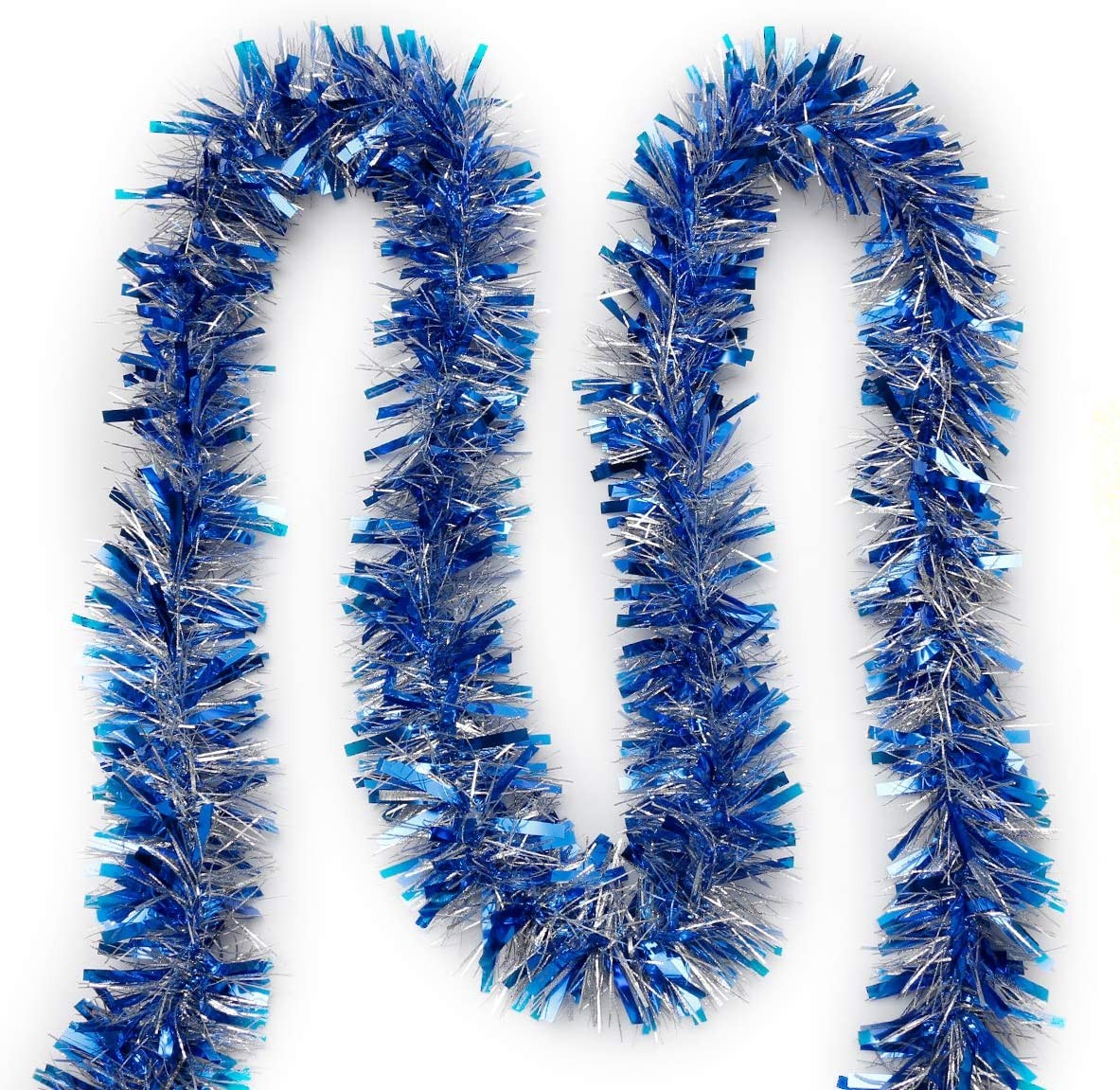 Christmas Tinsel Blue And Silver