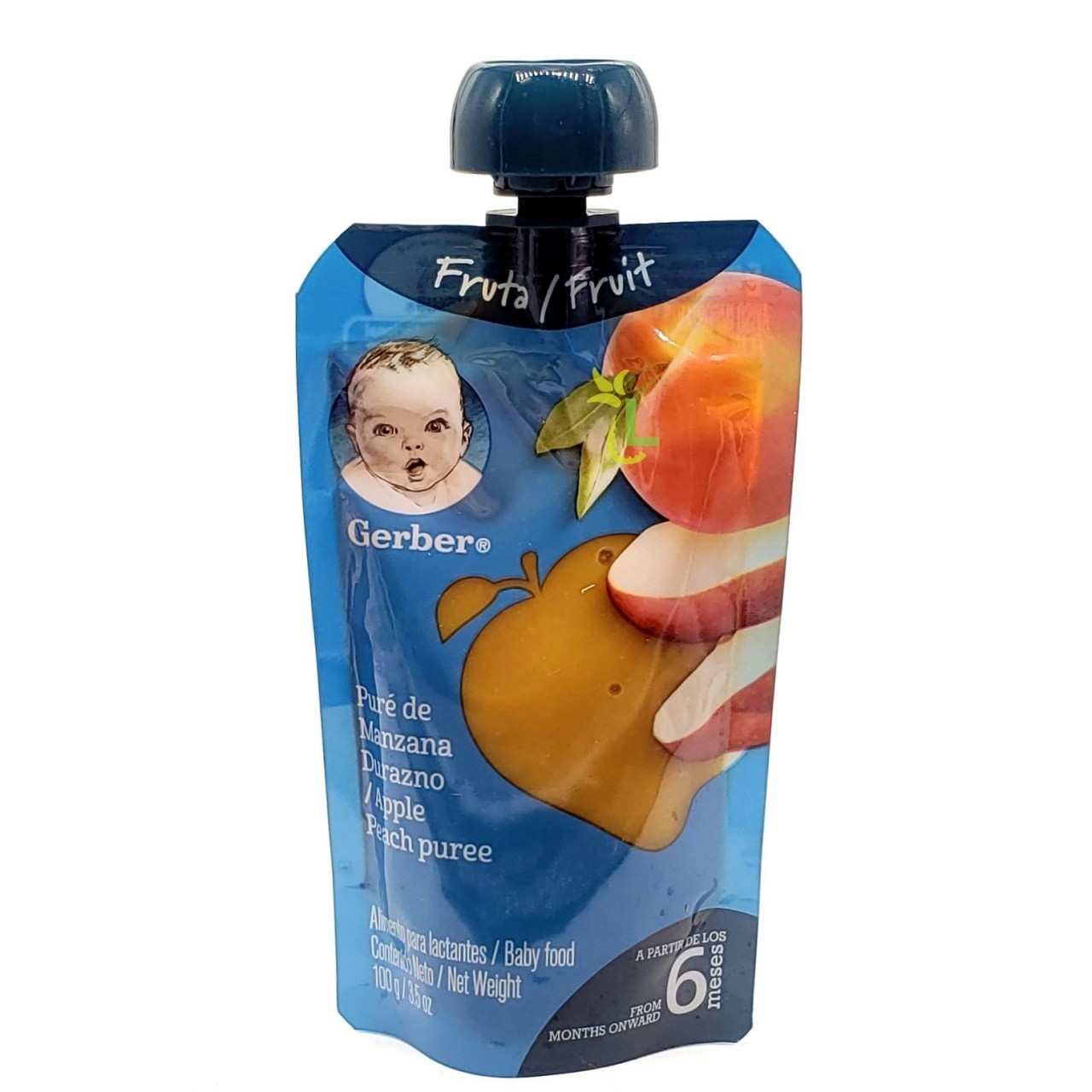 GERBER PUREE APPLE PEACH 100g