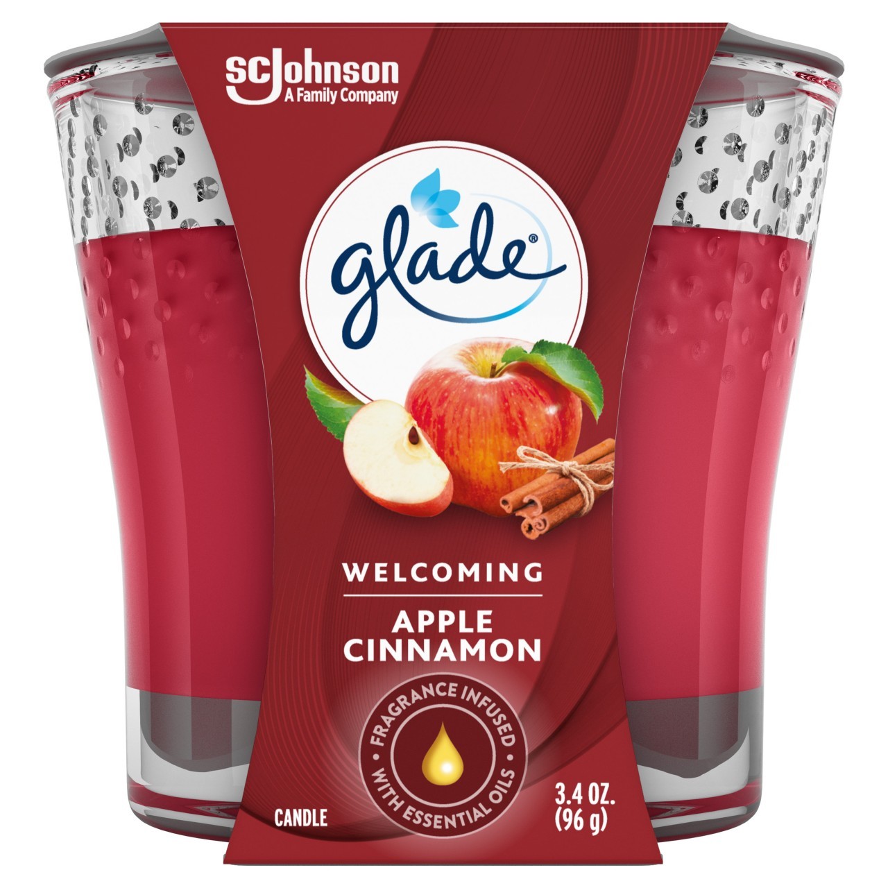 GLADE CANDLE APPLE CINNAMON 3.4oz