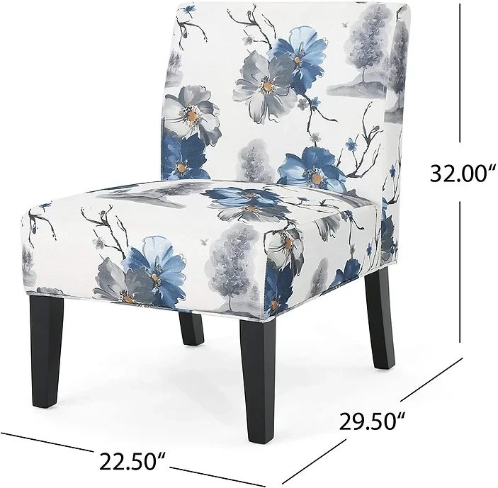 Christopher Knight Kendal Traditional Fabric Accent Chair, Print, Matte Black
