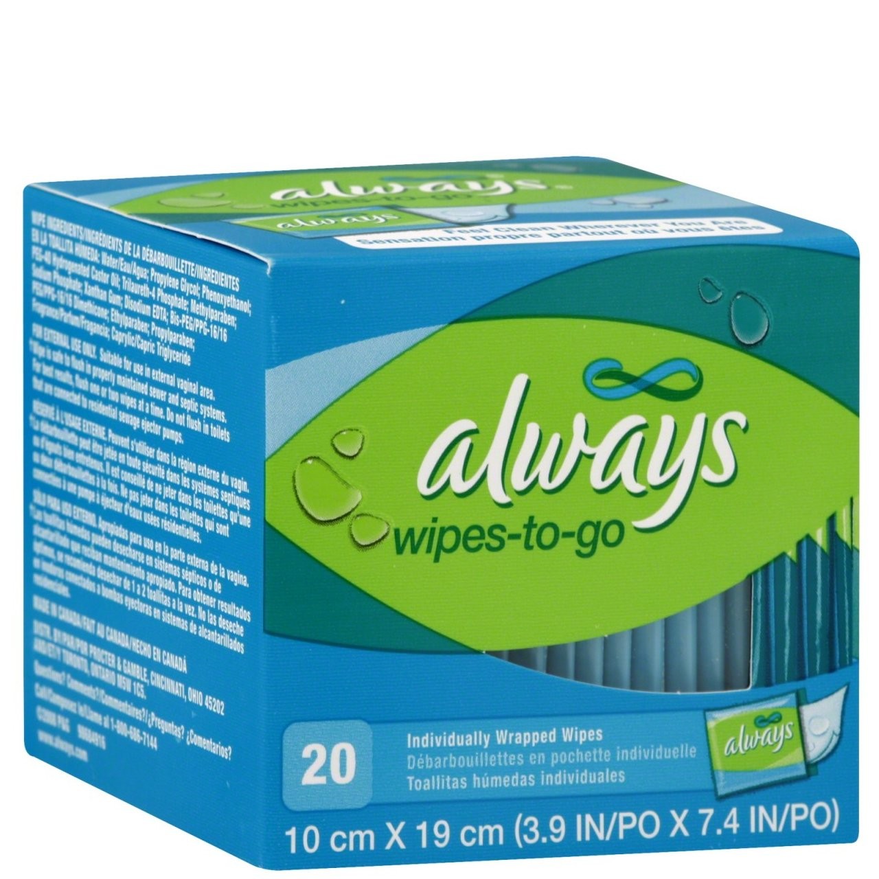 ALWAYS FEMININE WIPES 20s