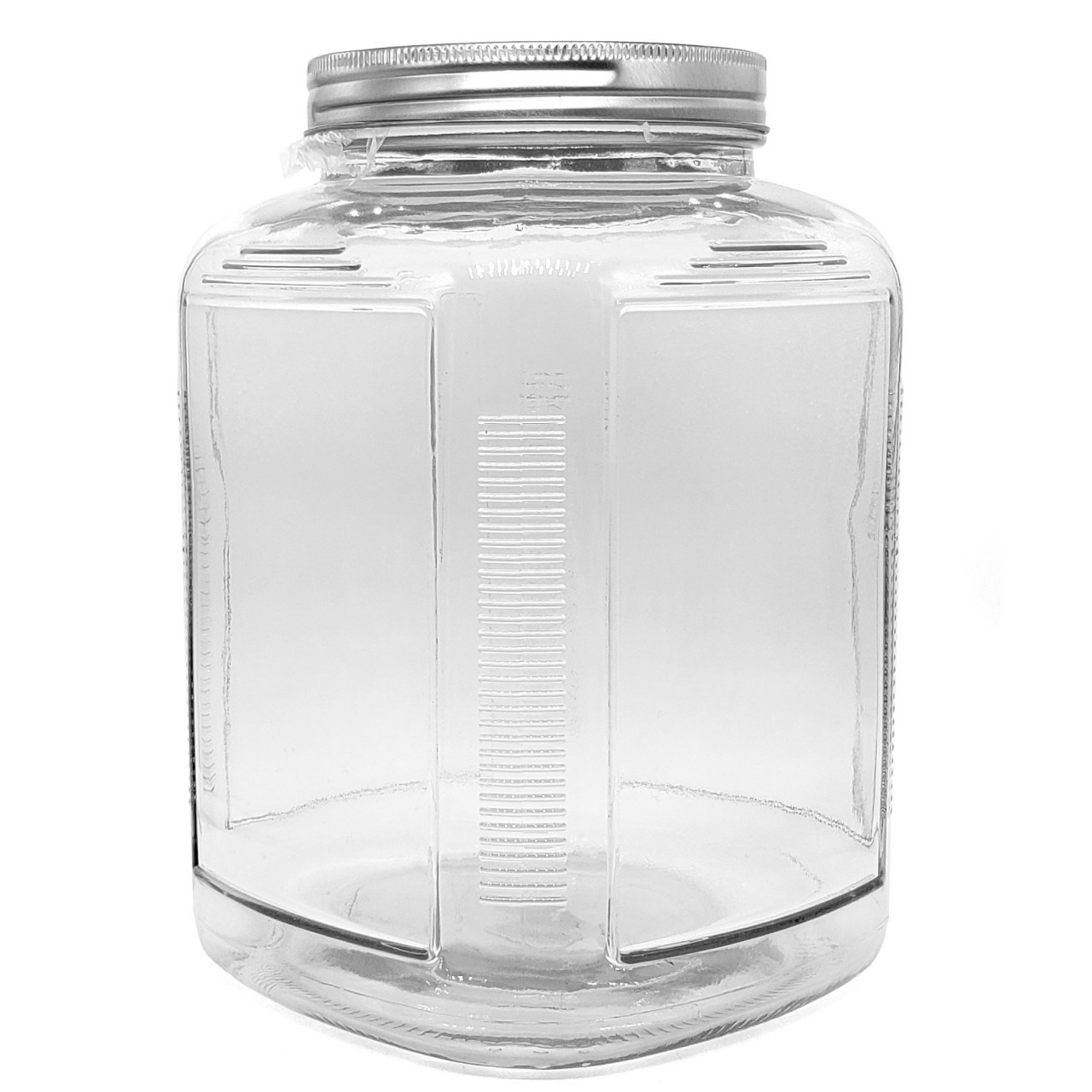 CIRCLE GLASS CANISTER WITH LID lrg