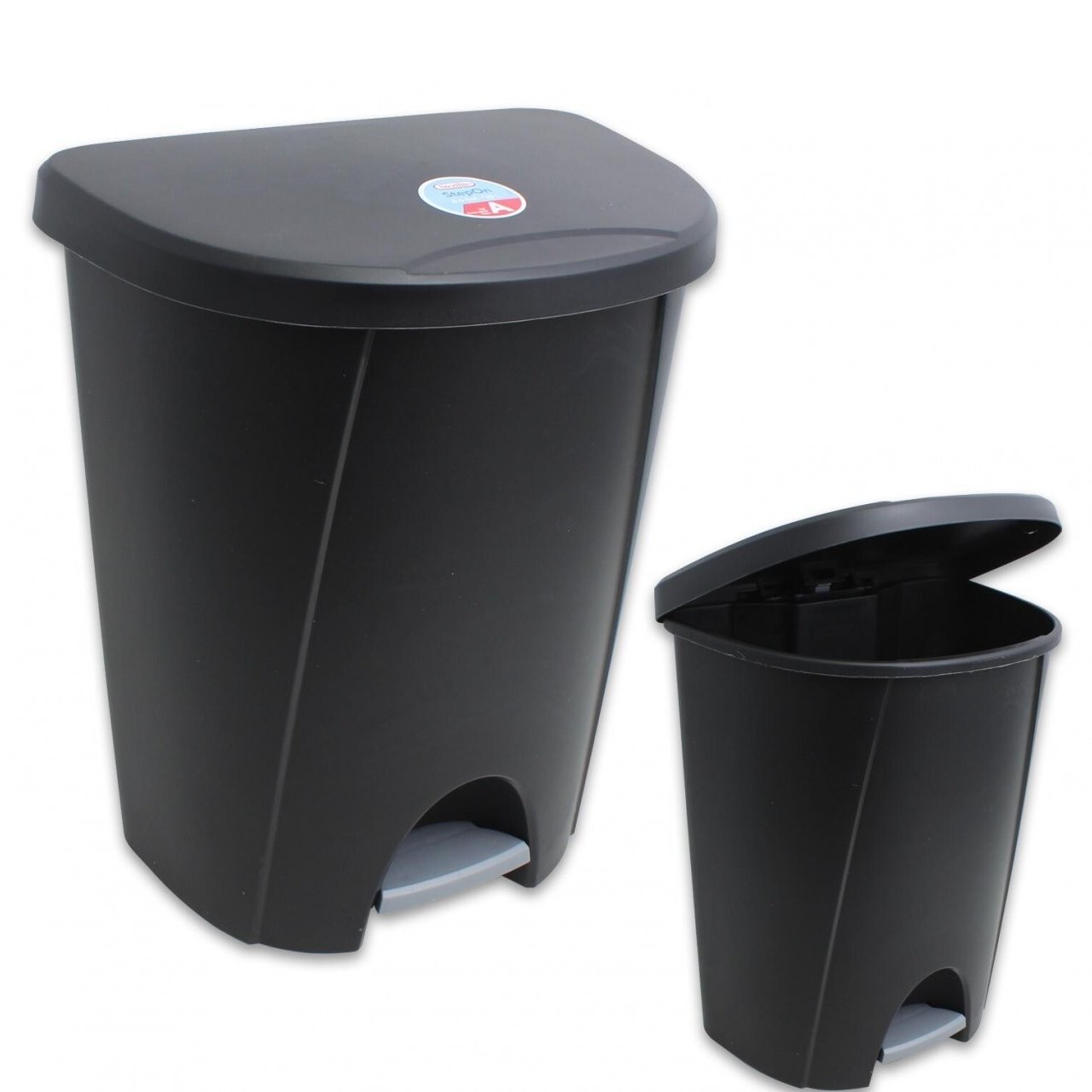 STERILITE WASTEBASKET STEPON BLK 6.6gal