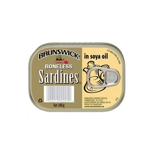 BRUNSWICK SARDINE BONELESS SOYA OIL 106g