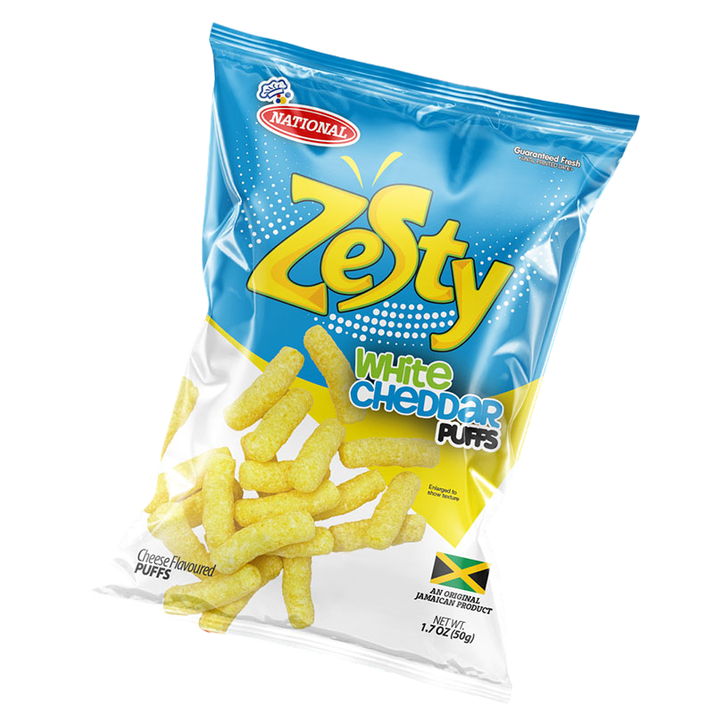 NATIONAL ZESTY PUFFS WHITE CHEDDAR 50g
