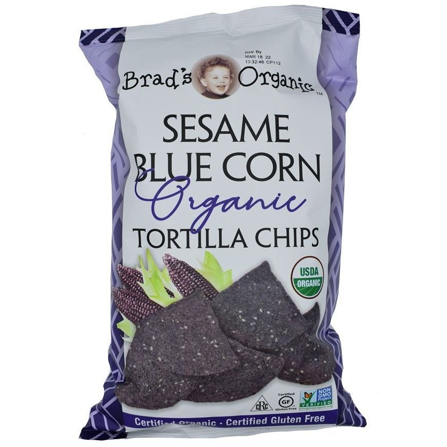 BRADS TORTILLA CHIPS BLUE SESAME 8oz