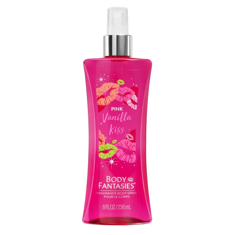 Body Fantasies Signature Fragrance Body Spray, Pink Vanilla Kiss Fantasy, 8 oz