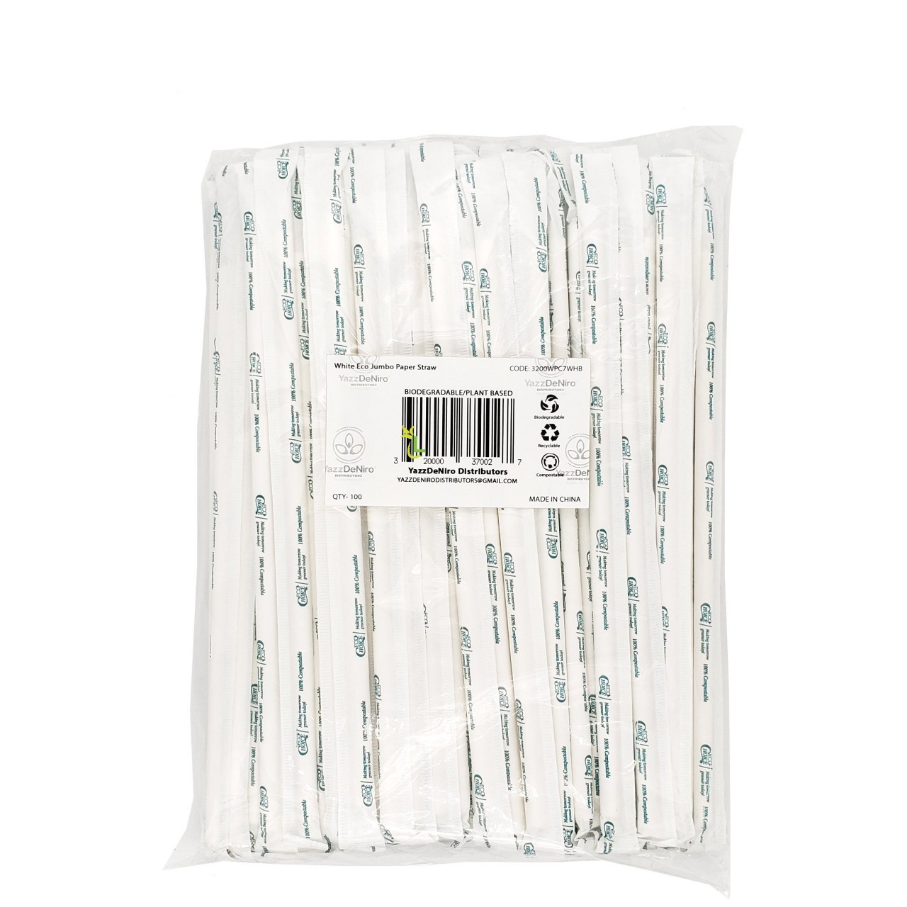 YAZZDENIRO WHITE STRAWS JUMBO 100ct
