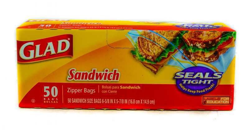 GLAD SANDWICH ZIPPER BAGS 50’S