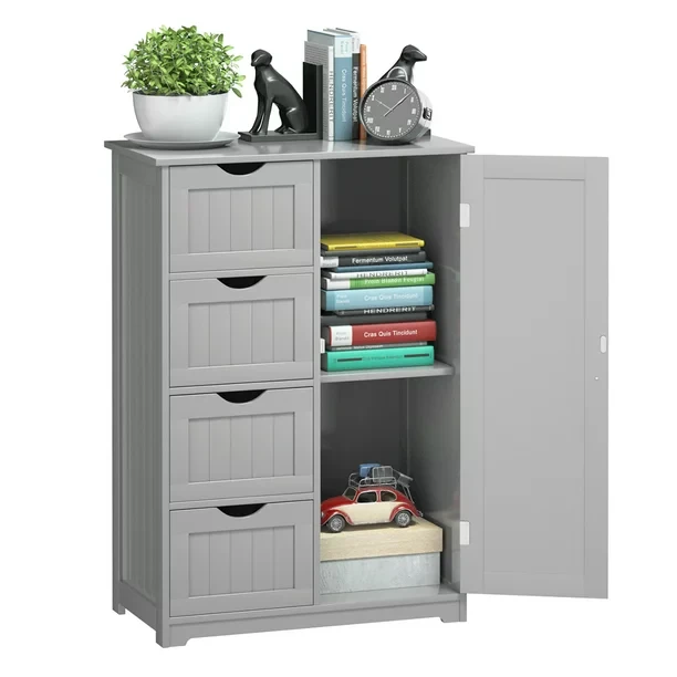 Costaway Wooden 4 Drawer BathroOM cabinet