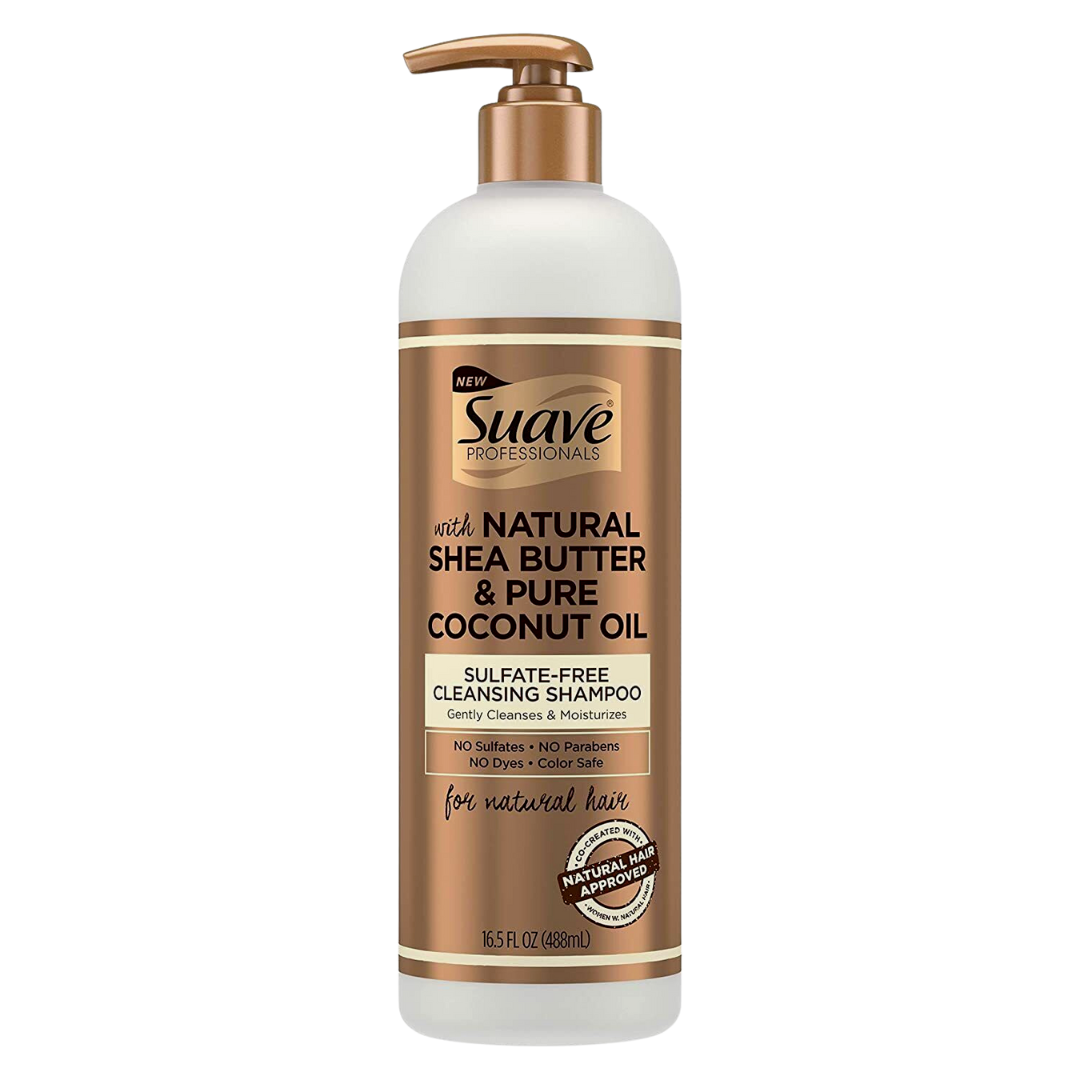 Suave Sulfate-Free Cleansing Shampoo, w/ Natural Shea Butter & Pure Coconut Oil, 16.5oz