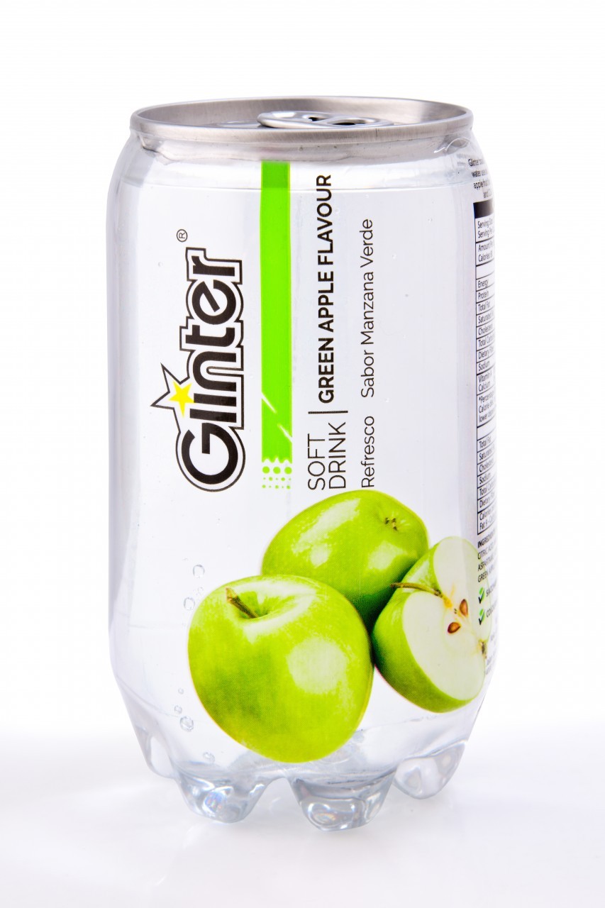 GLINTER SOFT DRINK GRN APPLE 350ml