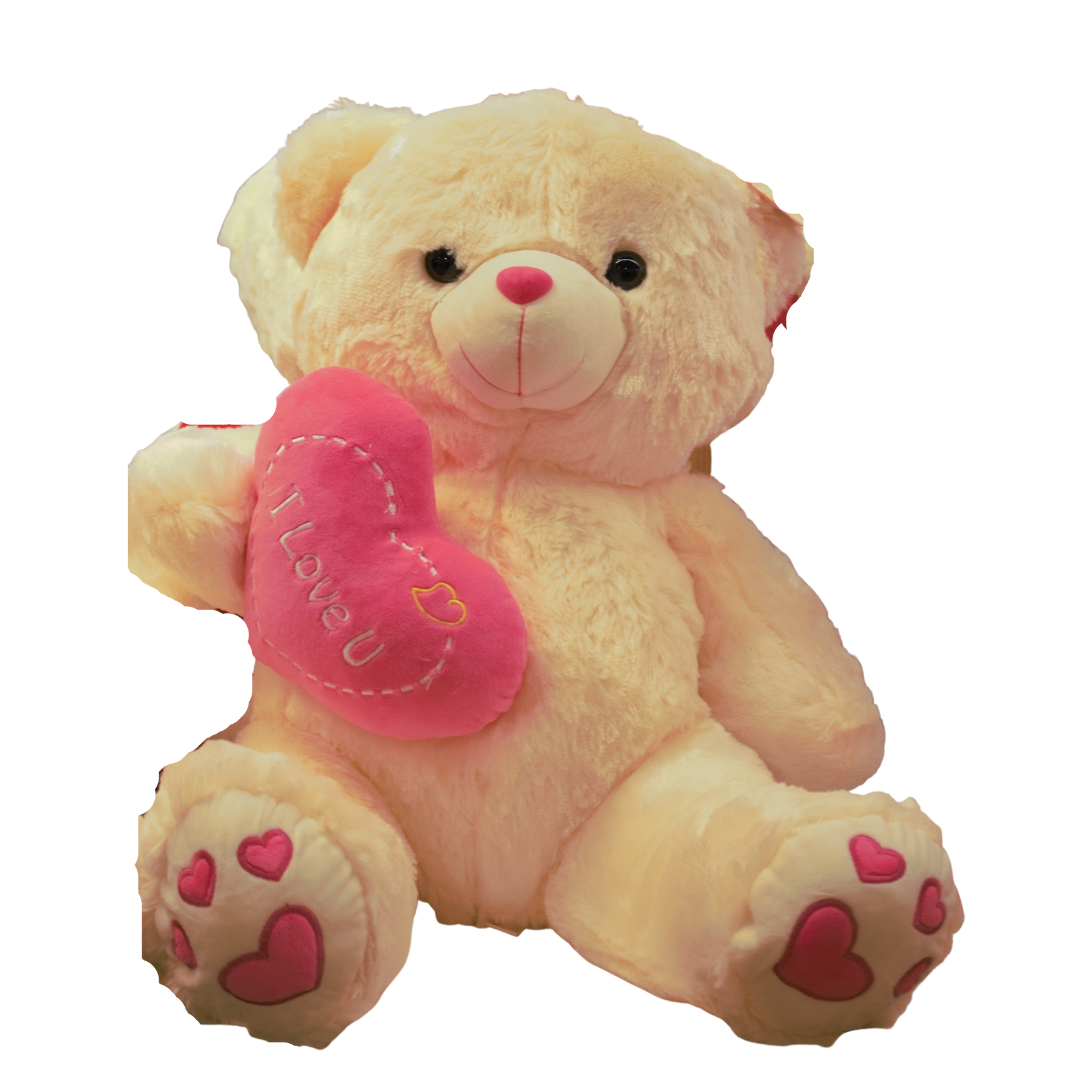 'I Love You' Bear w/ Heart, Off-White, 20"