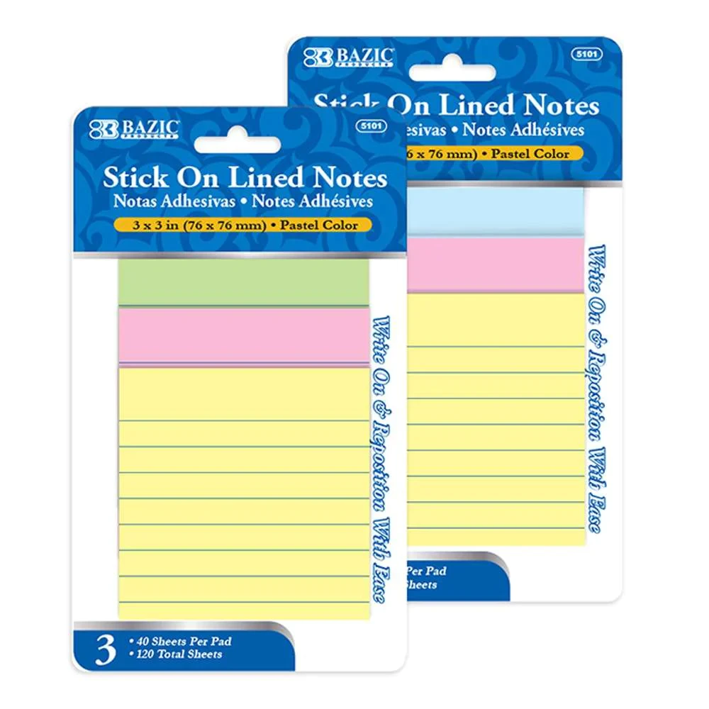 Bazic Stick-On Note 3x3" Paste
