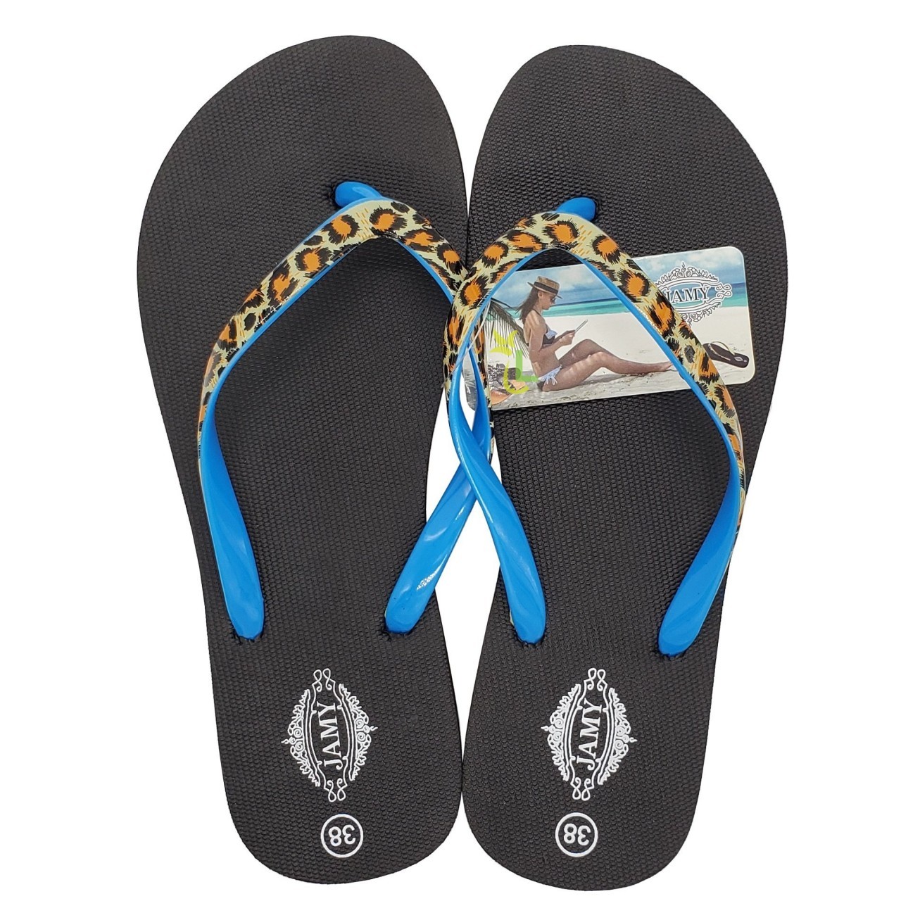 JAMY TOE SLIPPERS LEOPARD 1pr