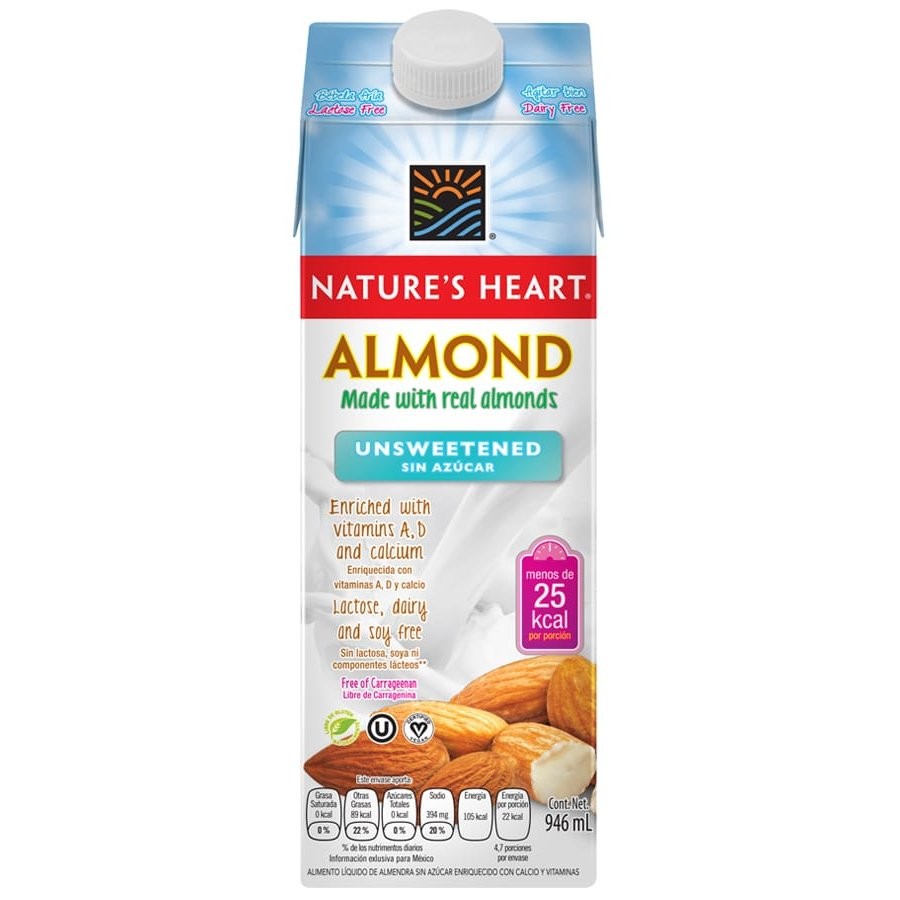 NATURES HEART ALMOND MILK UNSWEET 946ml