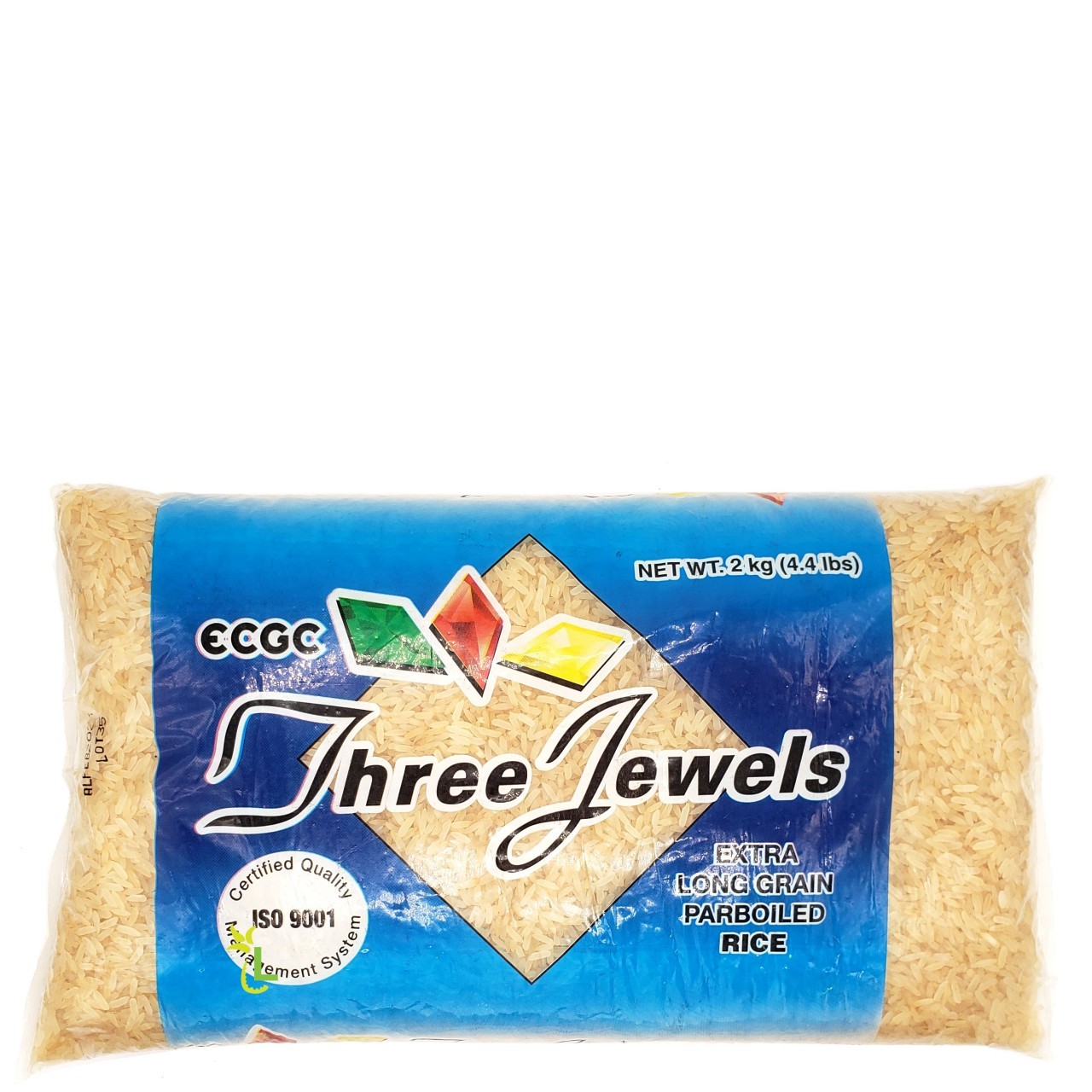 THREE JEWELS RICE PARBOILED 2kg