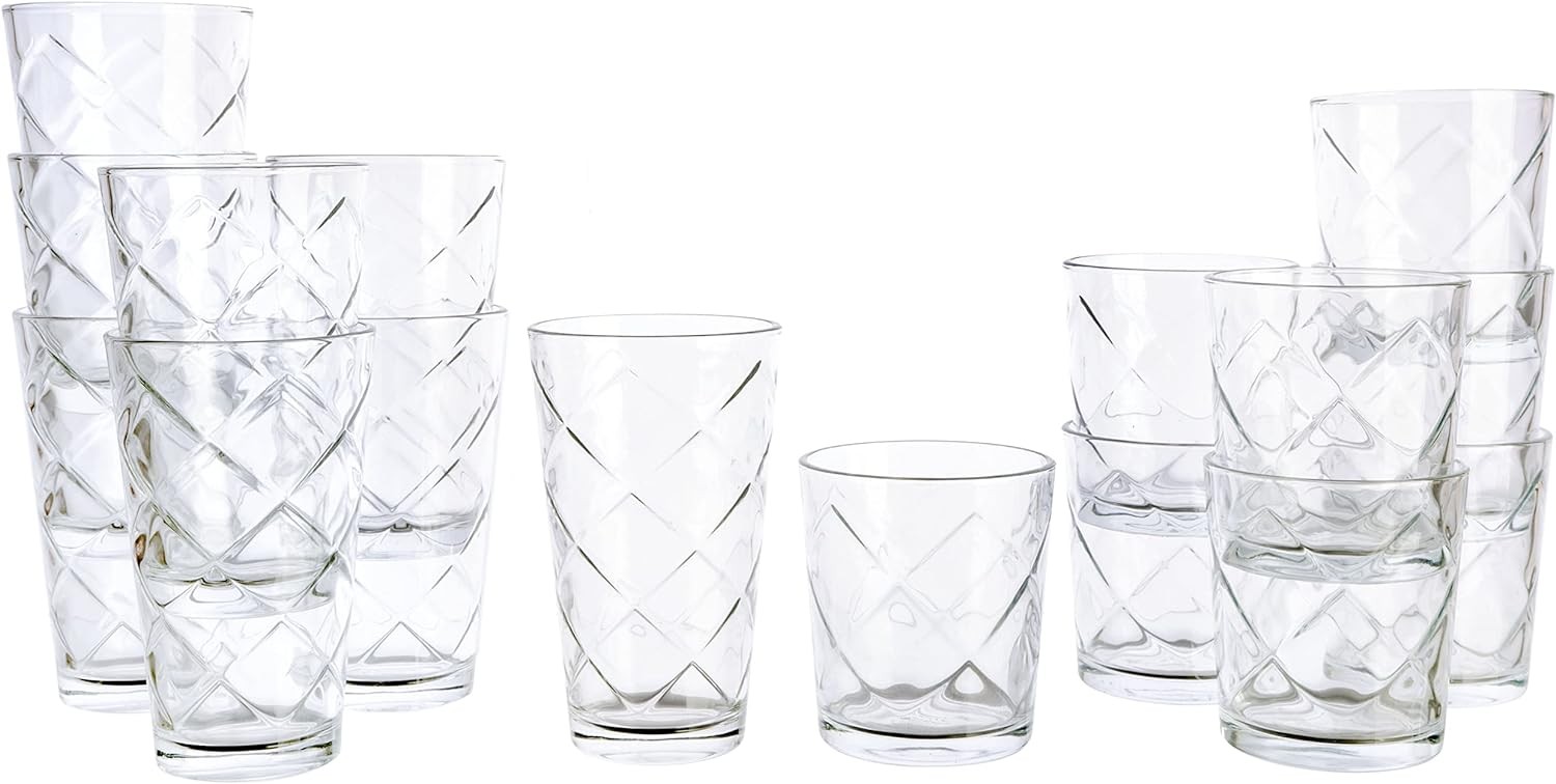 Gibson Home Swirl Glassware Set, 16pcs