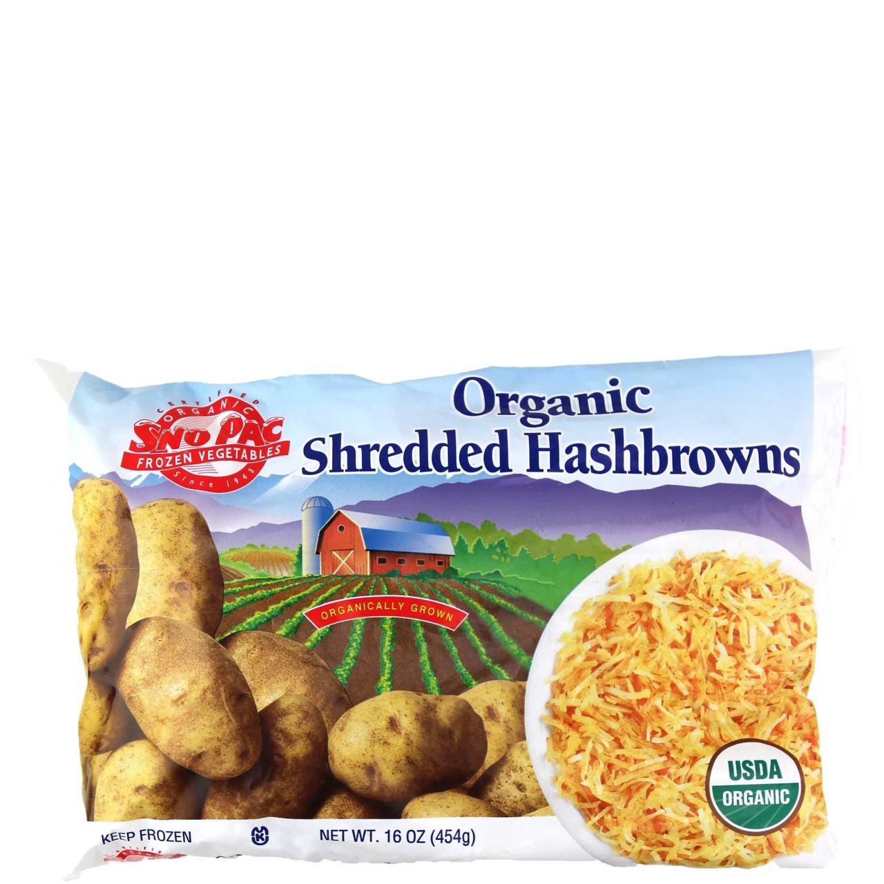 SNO PAC HASHBROWNS SHREDDED ORGANIC 16oz