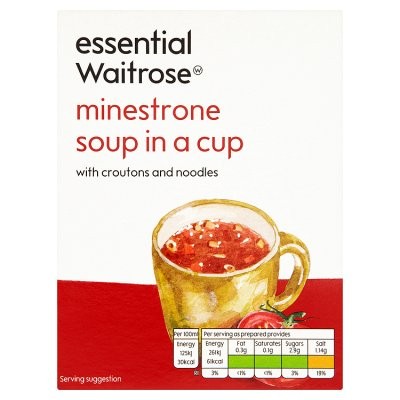 WAITROSE SOUP MINESTRONE 4x18g