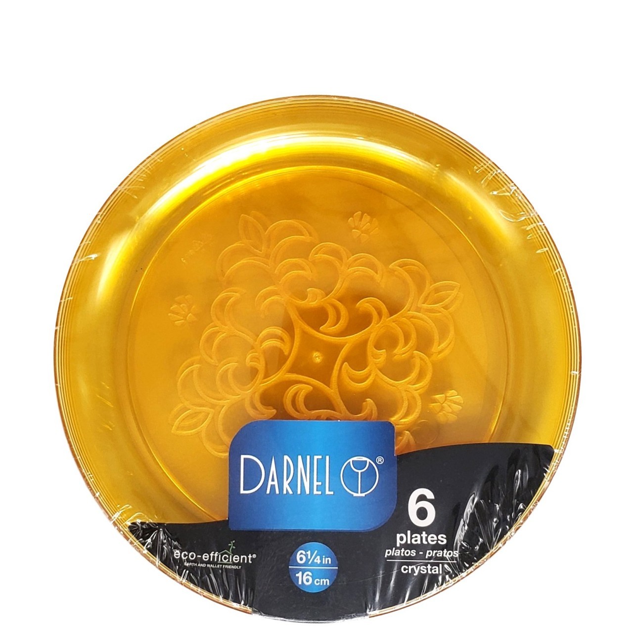 DARNEL PLATES CRYSTAL YELLOW 6x6.25in