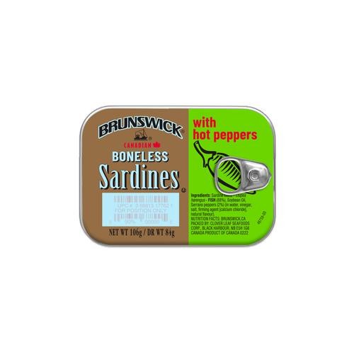 BRUNSWICK SARDINE BONELESS HOT PEPP 106g