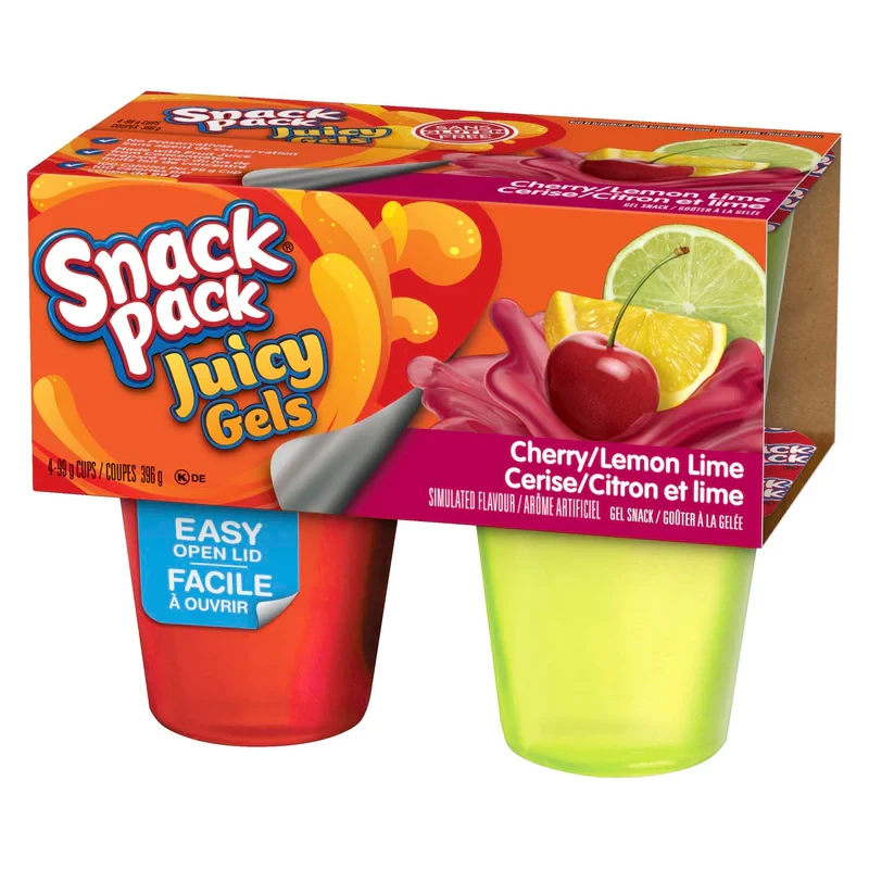 SNACK PACK GEL CHERRY LEMON LIME 396g