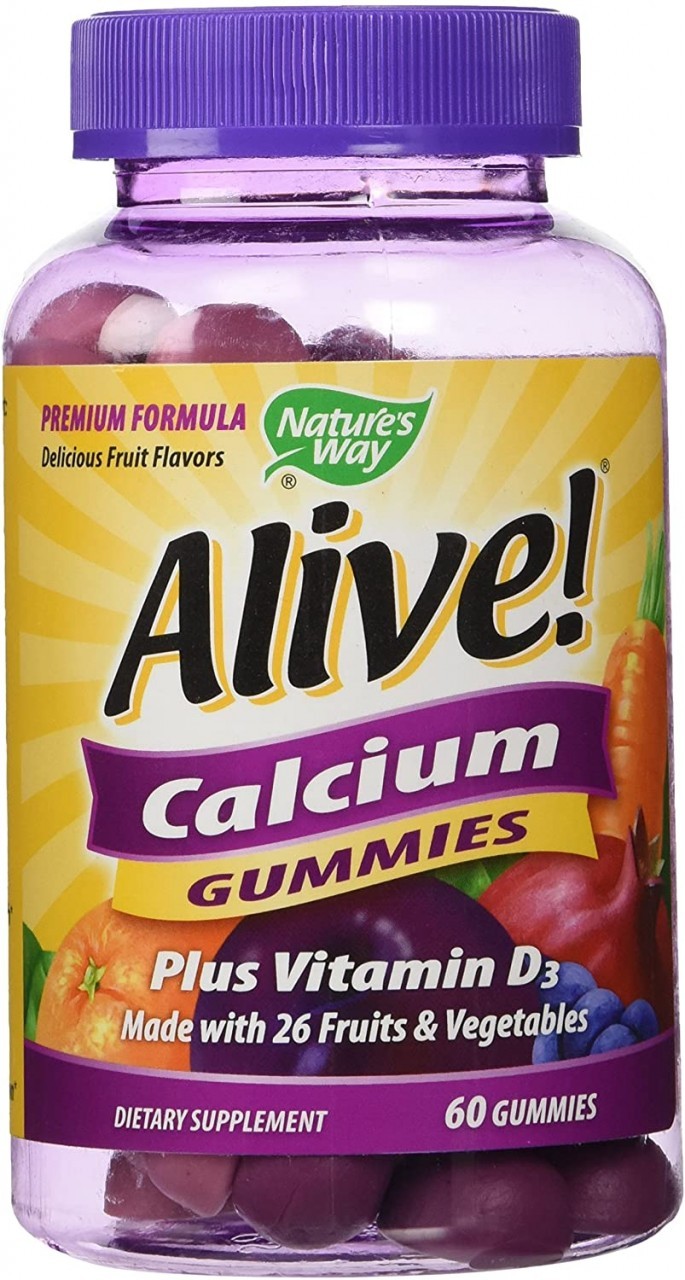 Natures Way, Calcium Alive Plus D 100 Mg, 60 Count