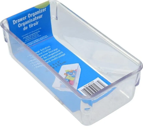 Home Essentials 6" x 3" x 2" Clear Drawer Organizer