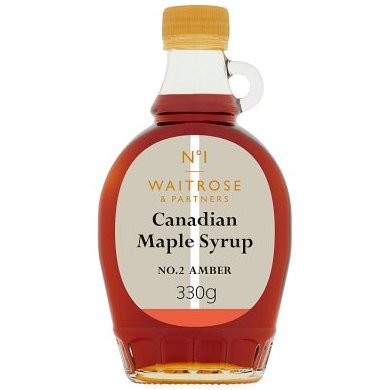 WAITROSE MAPLE SYRUP AMBER 330g