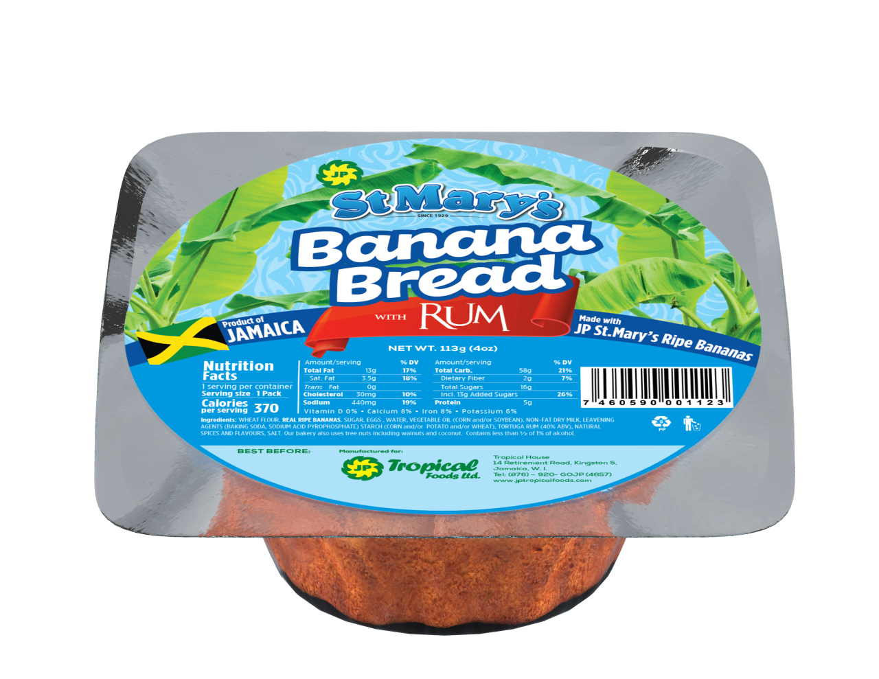 ST MARYS BANANA BREAD WITH RUM 4oz