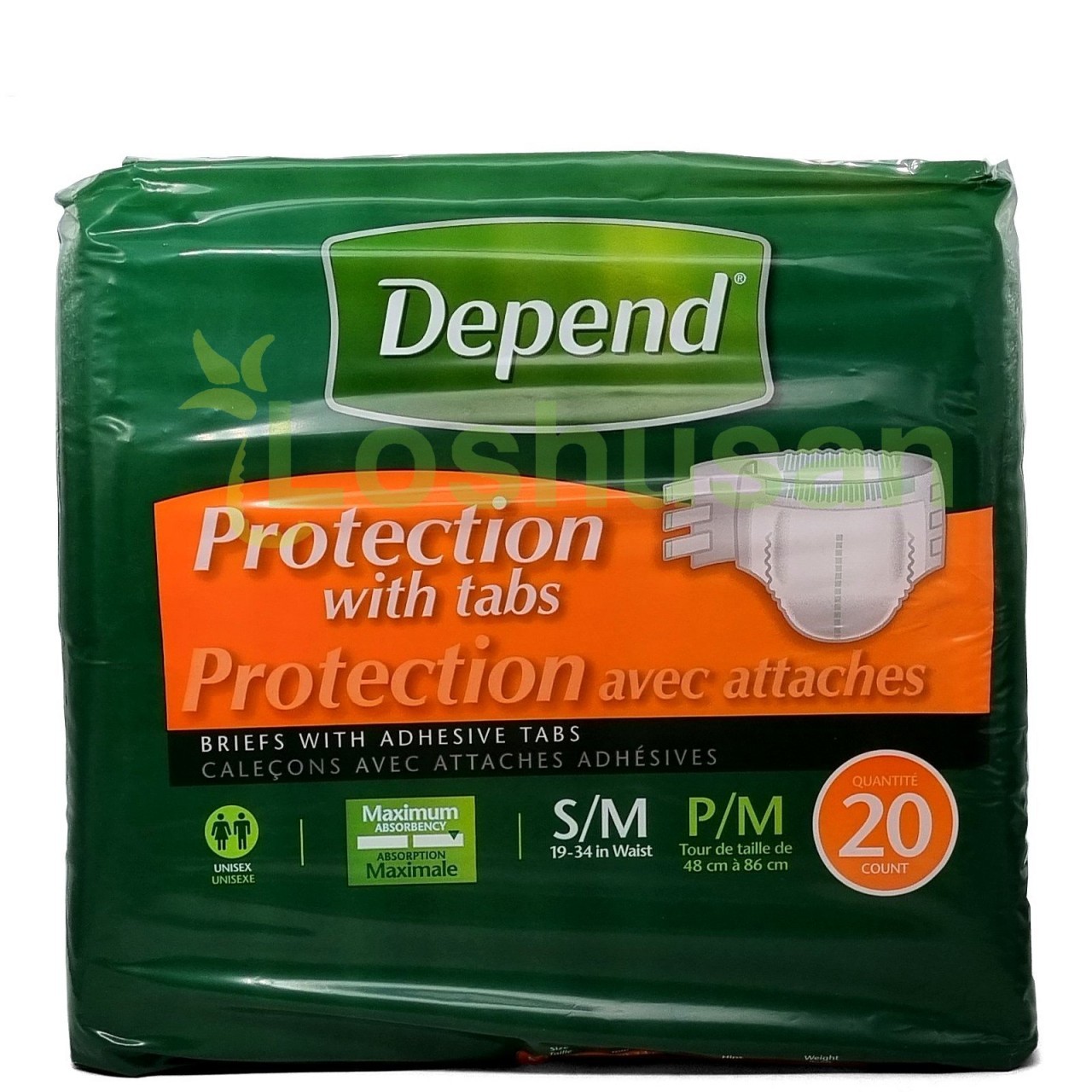 DEPEND UNDERWEAR MAX ABSORB (W) S-M 20s