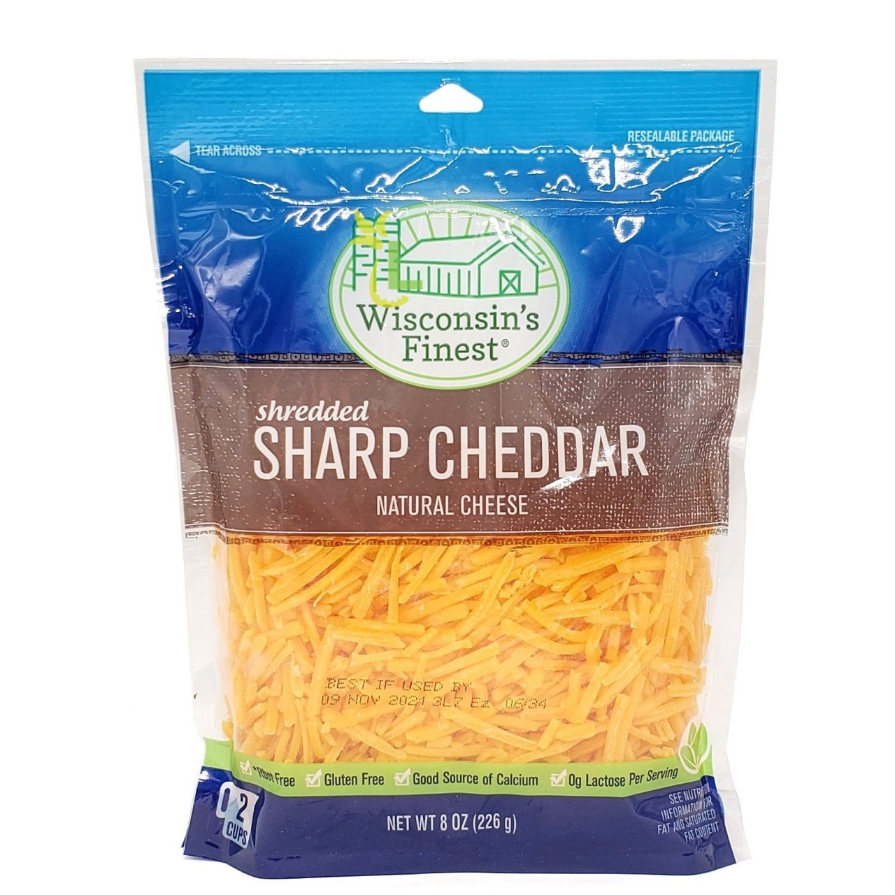 WISCONSIN FINEST SHRED CHEDDAR SHARP 8oz
