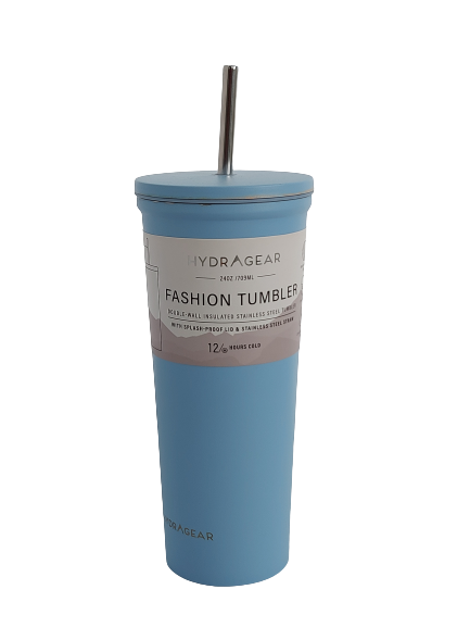 HydraGear Stainless Steel Tumbler with Straw- 24oz